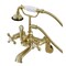 Kingston Brass AE57T7 Wall Mount Tub Faucet with Hand Shower, Brushed Brass AE57T7 - alternate 1